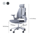 1 - FushFush Chair (Fixed Handle) for Freelancers Grey CKFC44 - Image 4